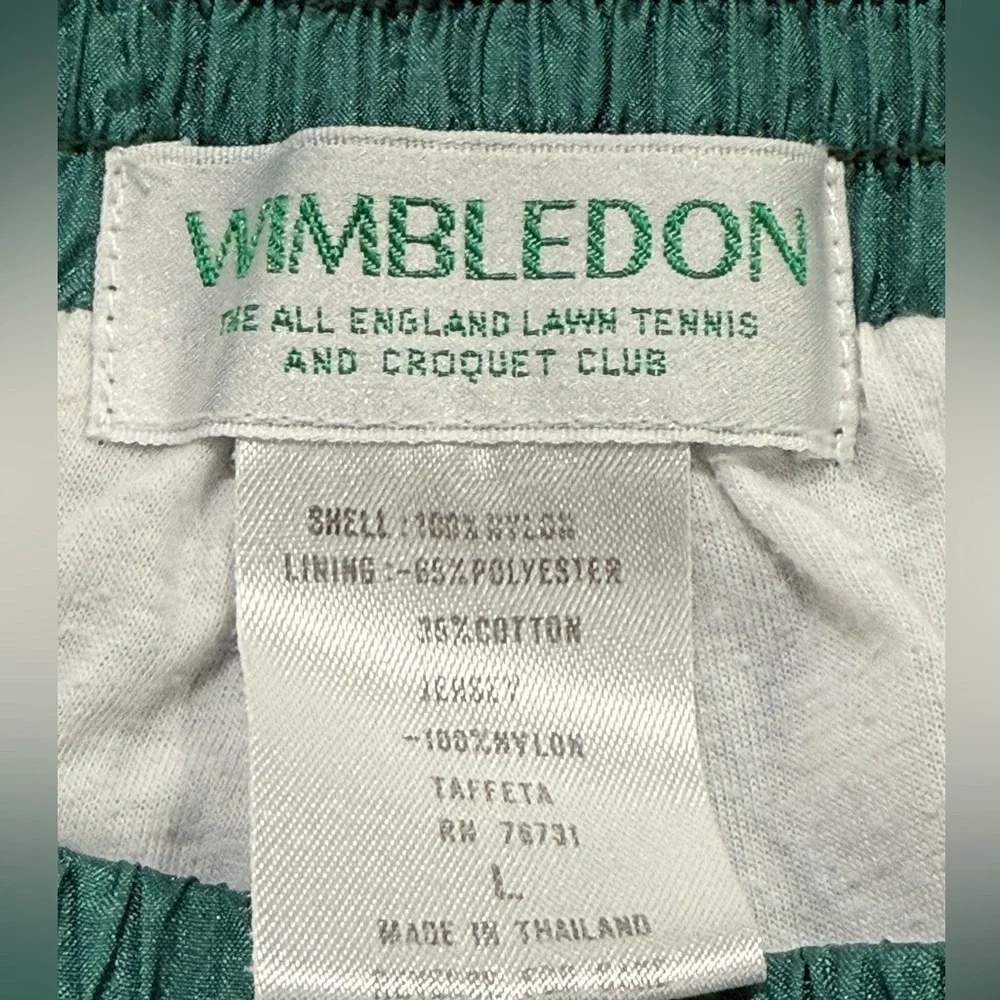 VTG Wimbledon Tennis Track Pants Men’s L Green Retro Aerobic 80’s Windbreaker